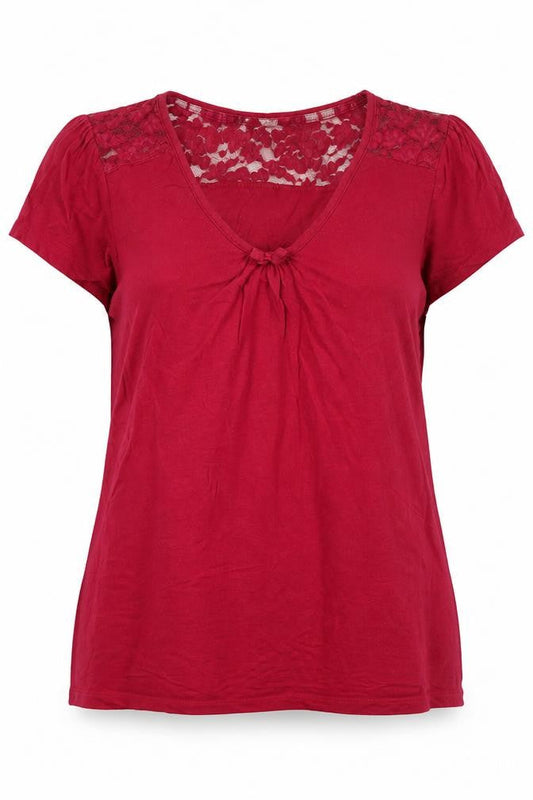 Womens UK Size 12 RJR John Rocha Red Basic T-Shirt
