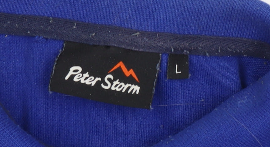 Peter Storm Men's Blue Polo Shirt - L, Casual, Short Sleeve