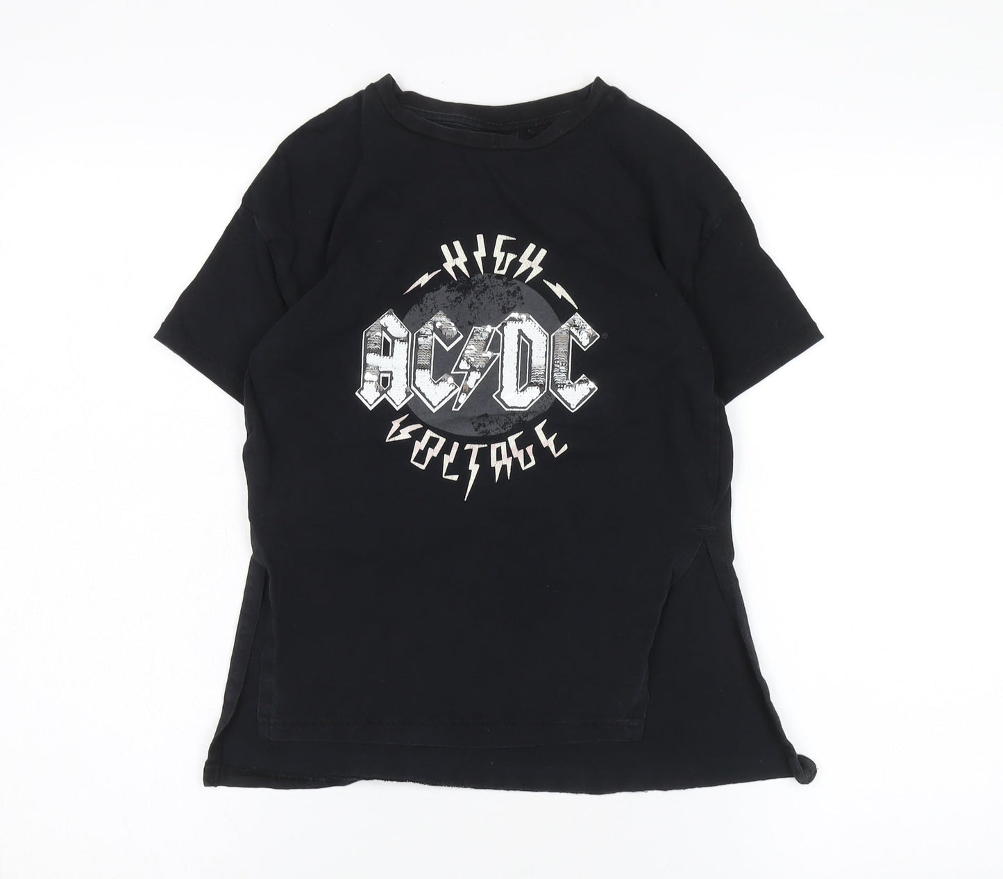 AC/DC Black Unisex Kids T-Shirt, 7 Years, Rock Graphic