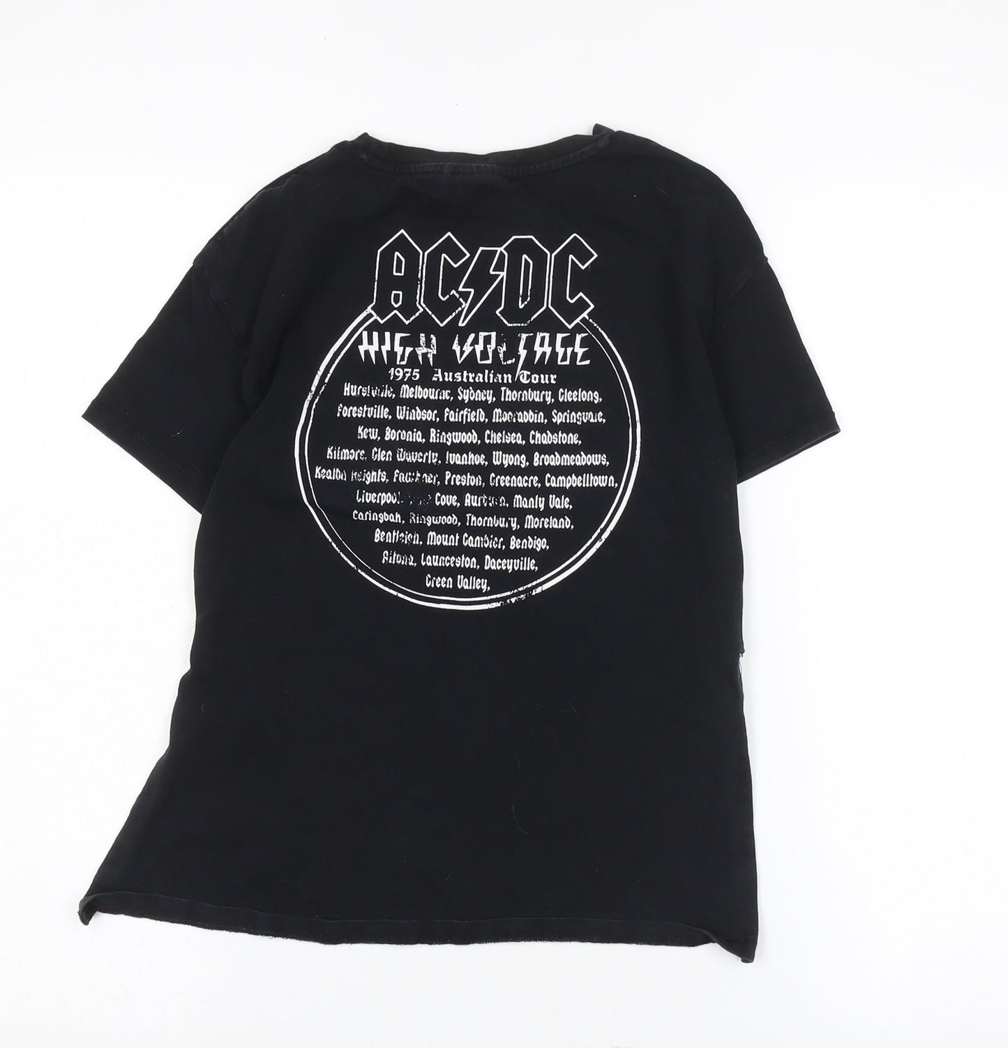 AC/DC Black Unisex Kids T-Shirt, 7 Years, Rock Graphic