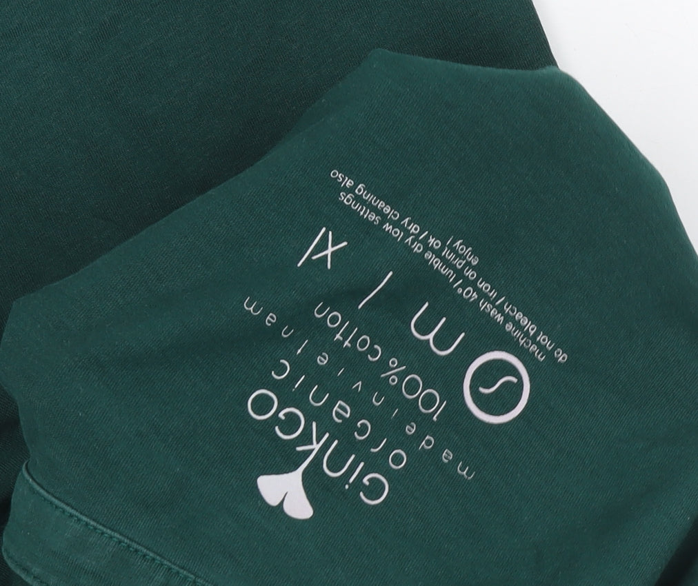Ginkgo Unisex Green Polo Shirt XL - Casual Style