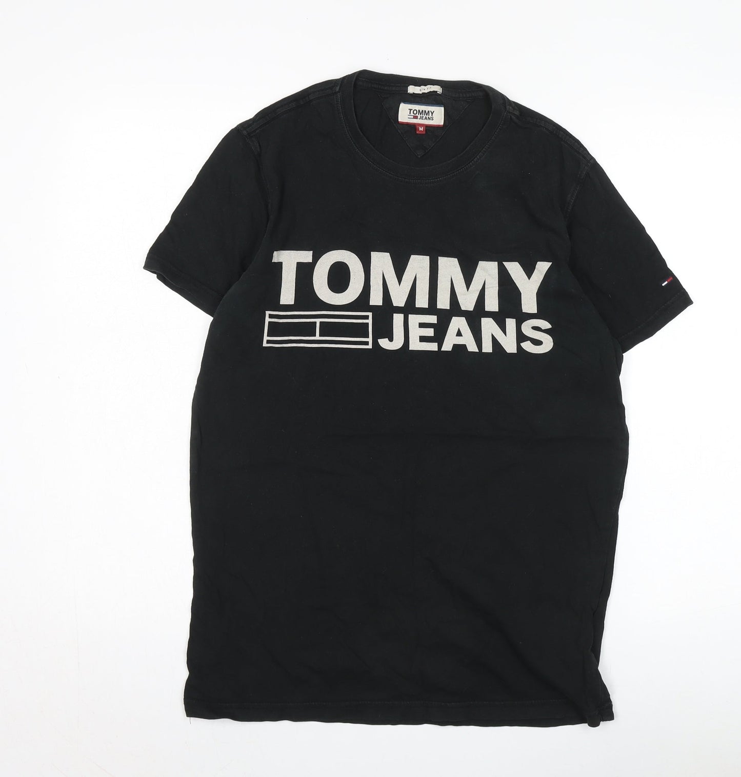 Tommy Jeans Men's Black Slim Fit Graphic T-Shirt M