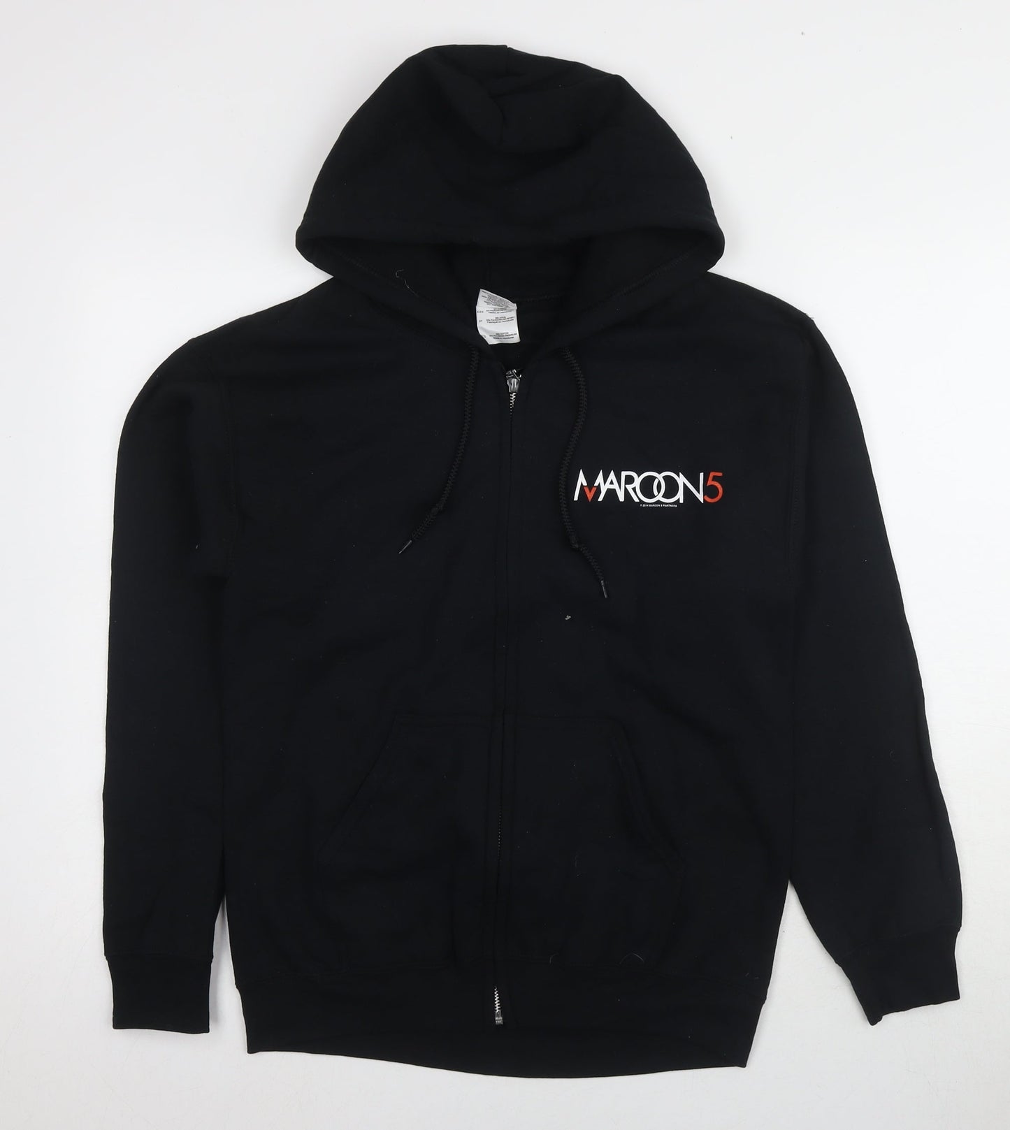 Gildan Unisex Maroon 5 Black Full Zip Hoodie Size S