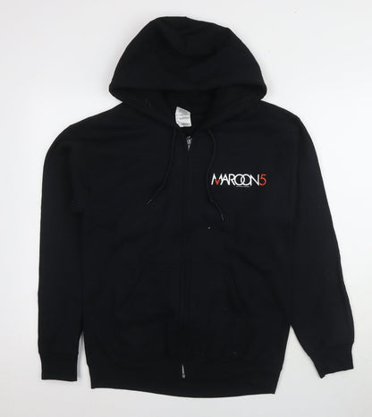 Gildan Unisex Maroon 5 Black Full Zip Hoodie Size S