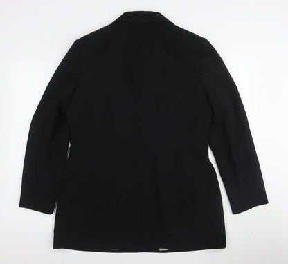 Windsmoor Women's Black Blazer Size 14 Geometric Pattern