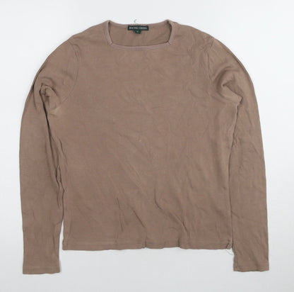 Womens UK Size 12 Racing Green Brown Basic T-Shirt