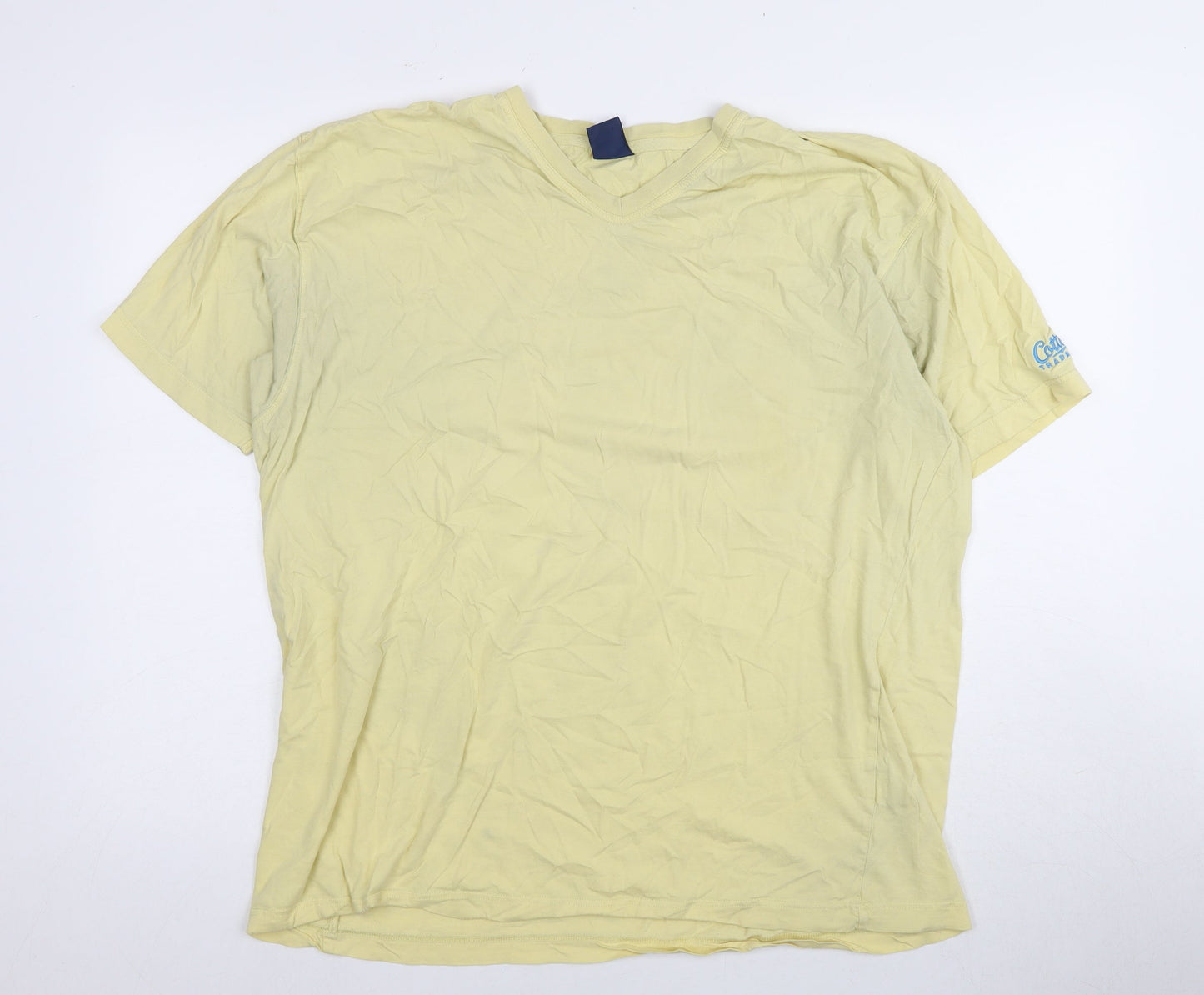Colt Men's Yellow V-Neck Cotton T-Shirt - Size L