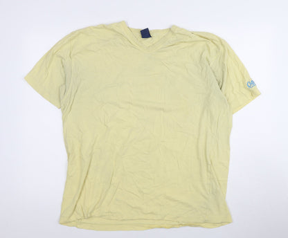 Colt Men's Yellow V-Neck Cotton T-Shirt - Size L