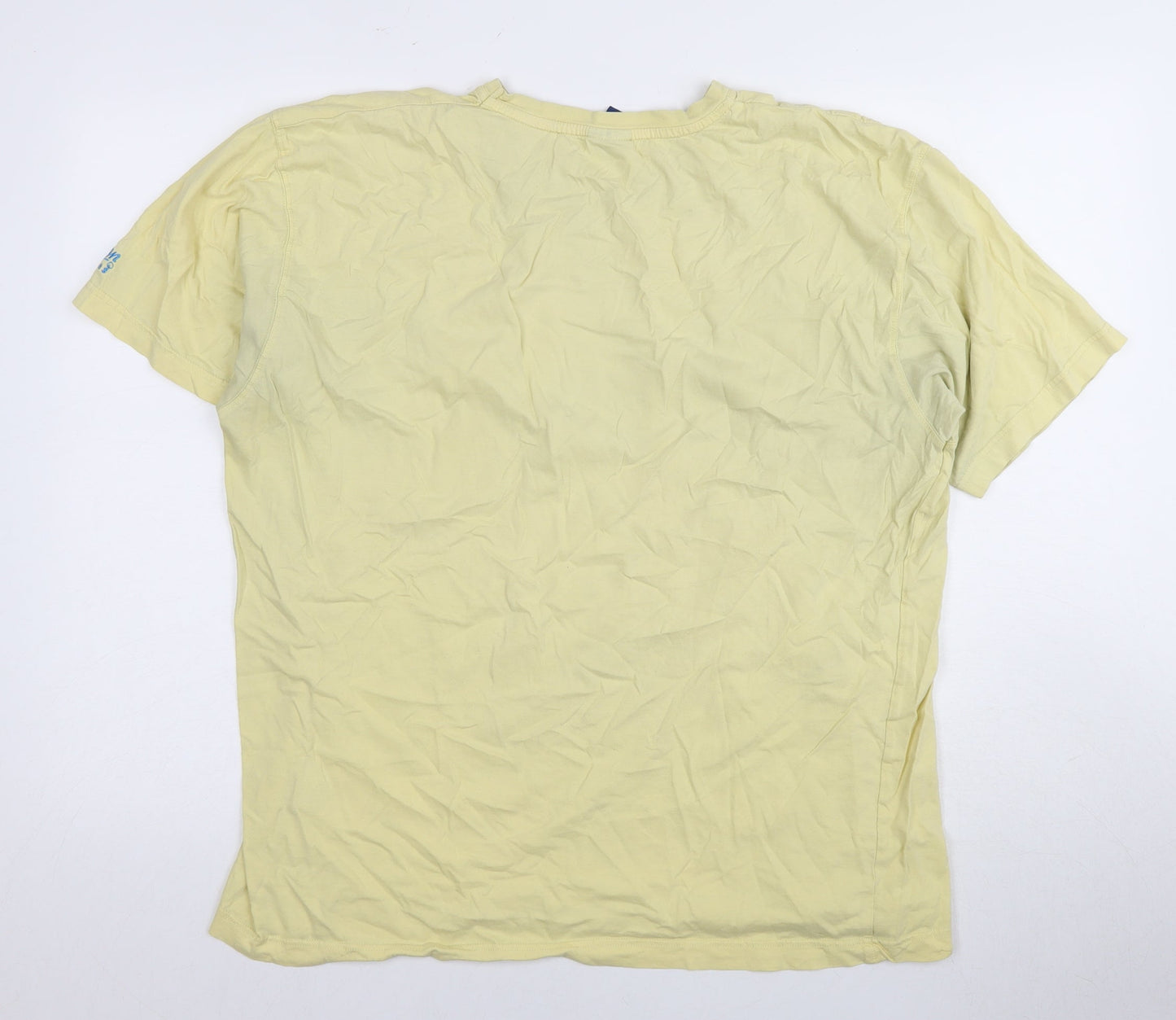 Colt Men's Yellow V-Neck Cotton T-Shirt - Size L