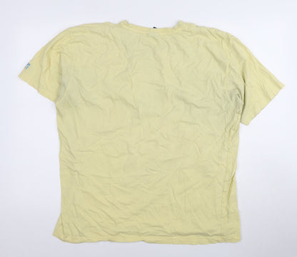 Colt Men's Yellow V-Neck Cotton T-Shirt - Size L