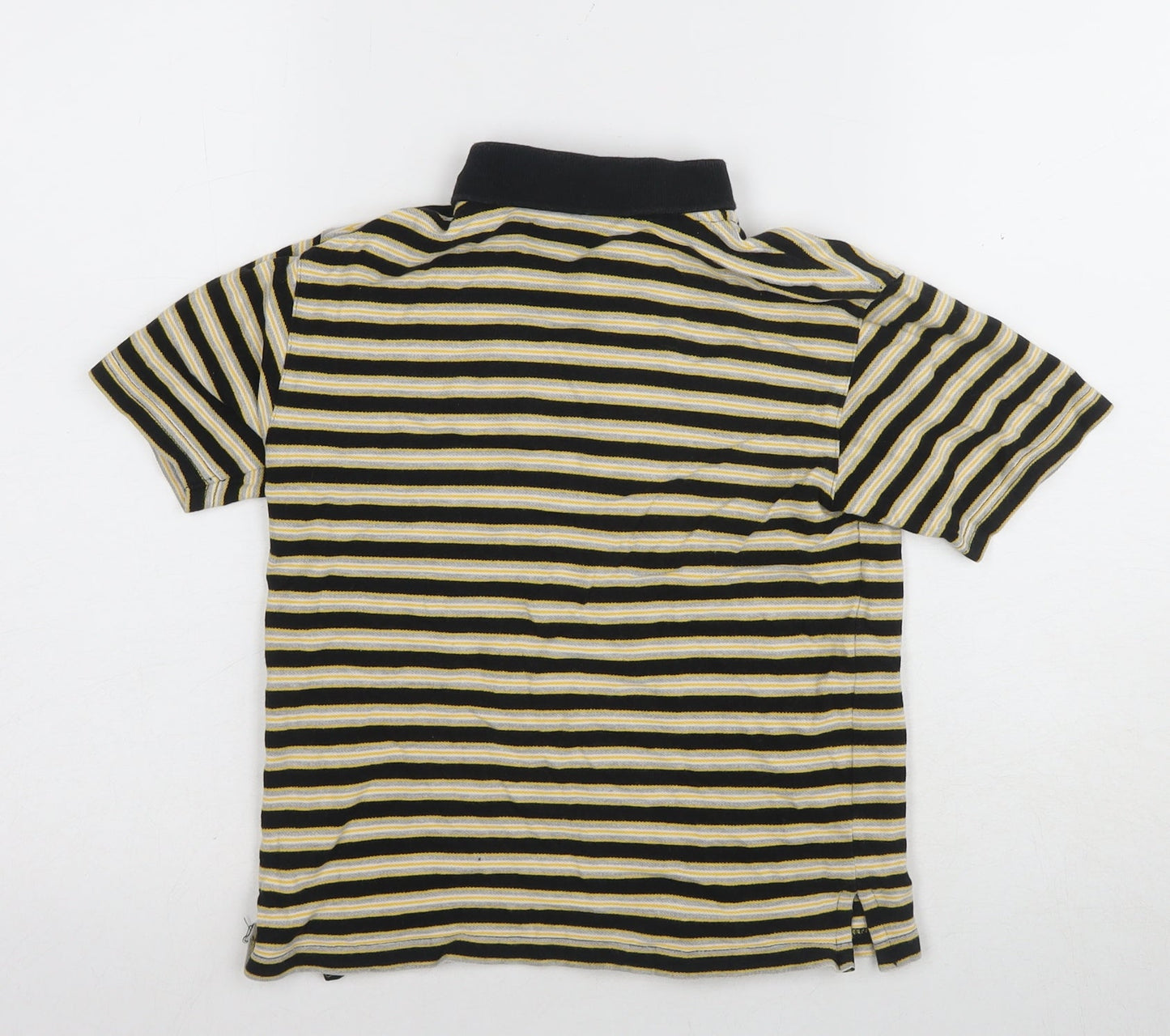 JCB Boys Black Striped Polo Shirt, 5-6 Years, Casual Knit