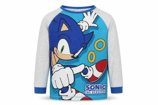 Sonic Boys Blue/Grey Pyjama Top, 8-9 Years, Cartoon Style