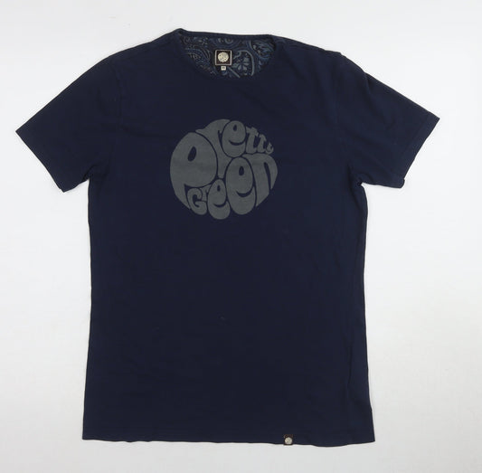 Pretty Green Men's XS Blue Graphic Print T-Shirt