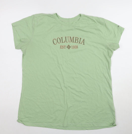 Columbia Women's Green XL Crew Neck T-Shirt Casual