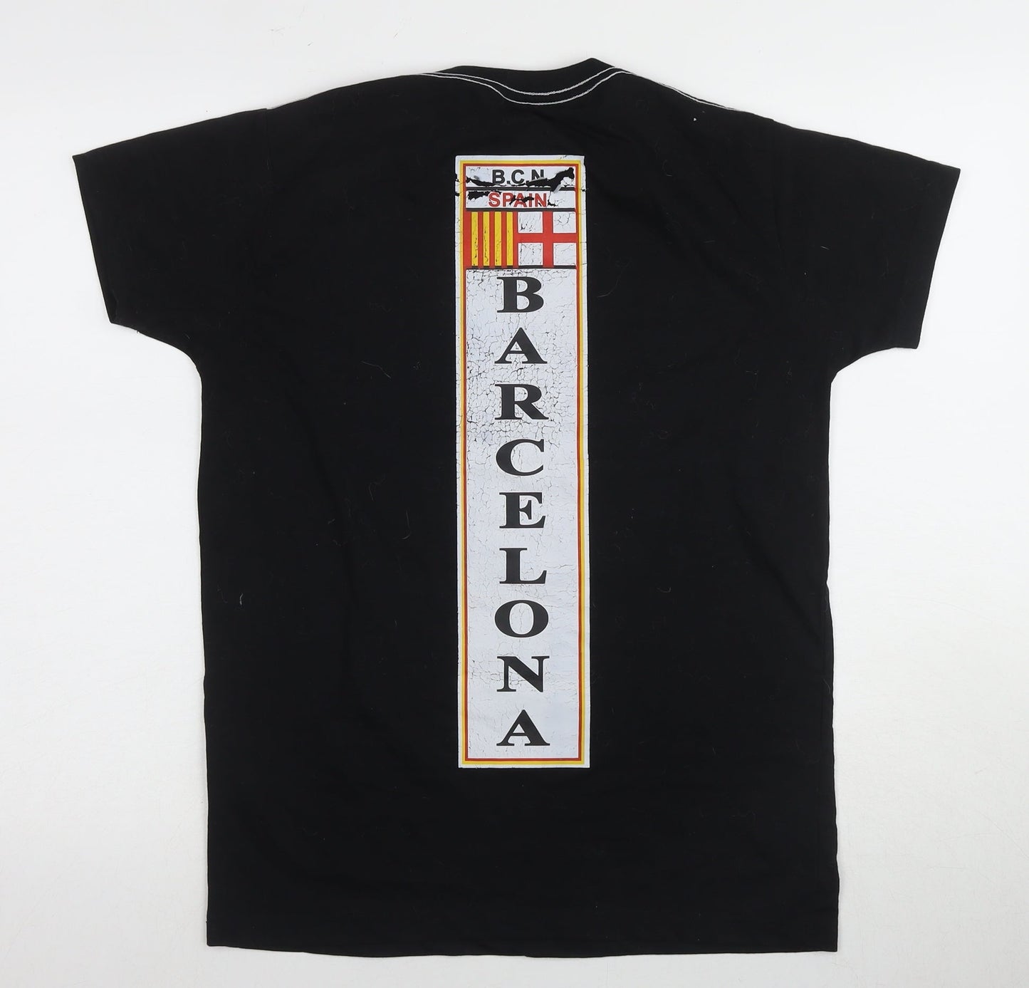 Barcelona Stylish Men's Black M T-Shirt, Sports Graphic