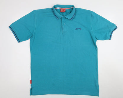 Slazenger Men's Blue Polo, L - Classic Casual Style