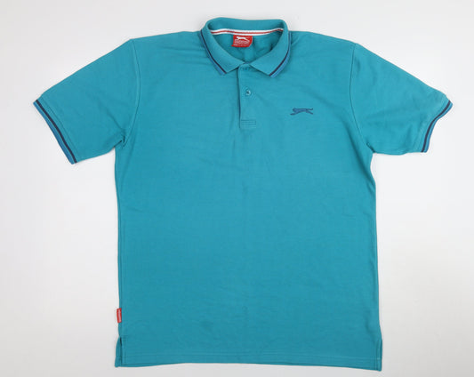 Slazenger Men's Blue Polo, L - Classic Casual Style