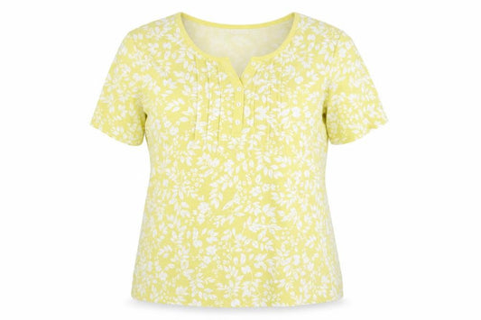 Womens UK Size L Damart Yellow Basic T-Shirt