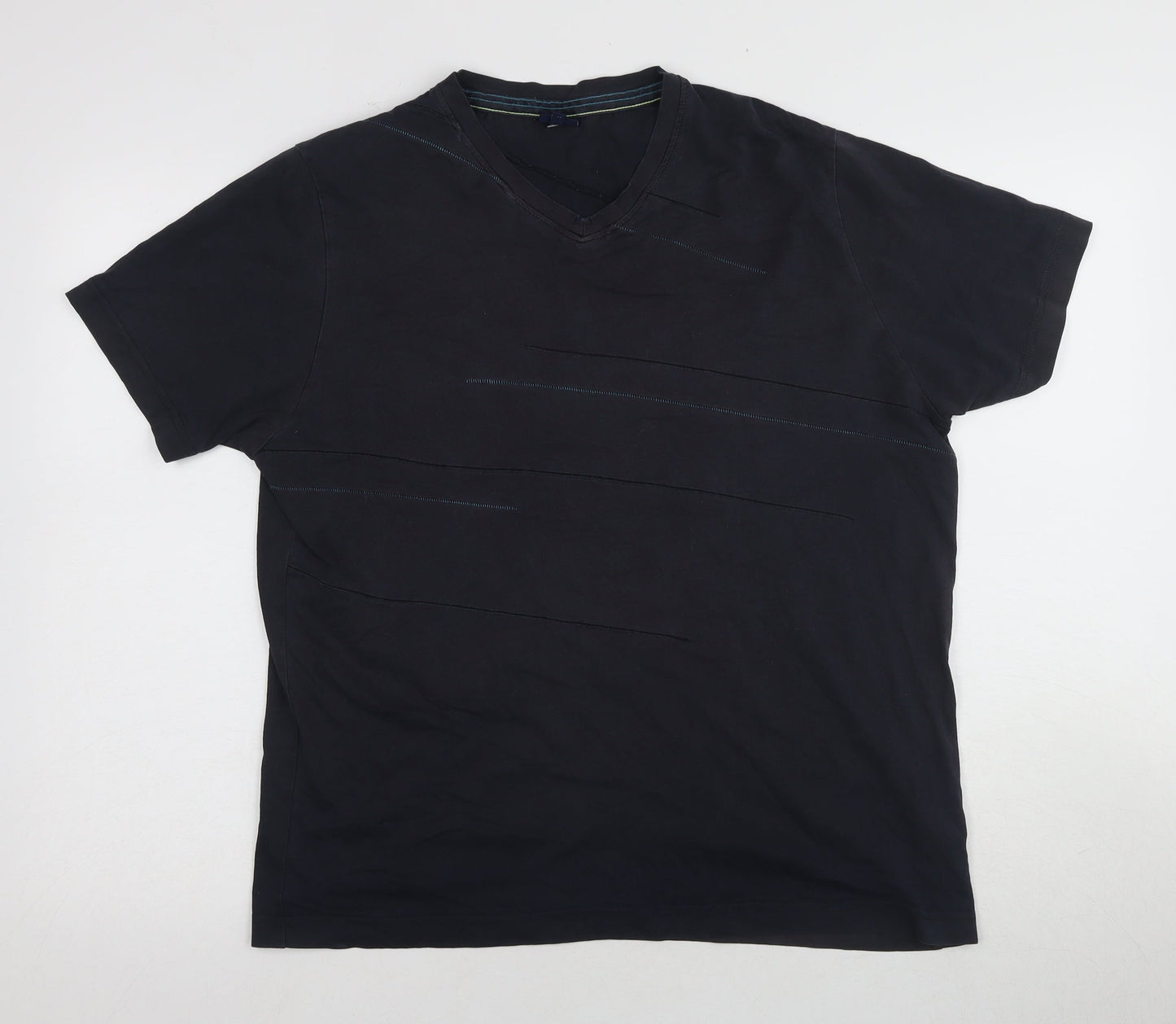 Jasper Conran Men's Black V-Neck T-Shirt L