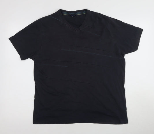 Jasper Conran Men's Black V-Neck T-Shirt L
