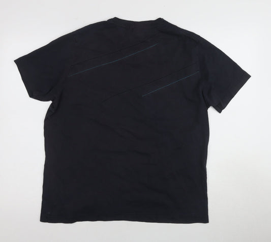 Jasper Conran Men's Black V-Neck T-Shirt L