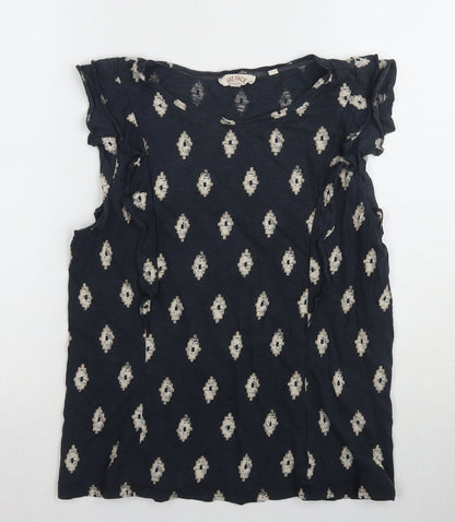 Womens UK Size 12 Fat Face Black Basic T-Shirt