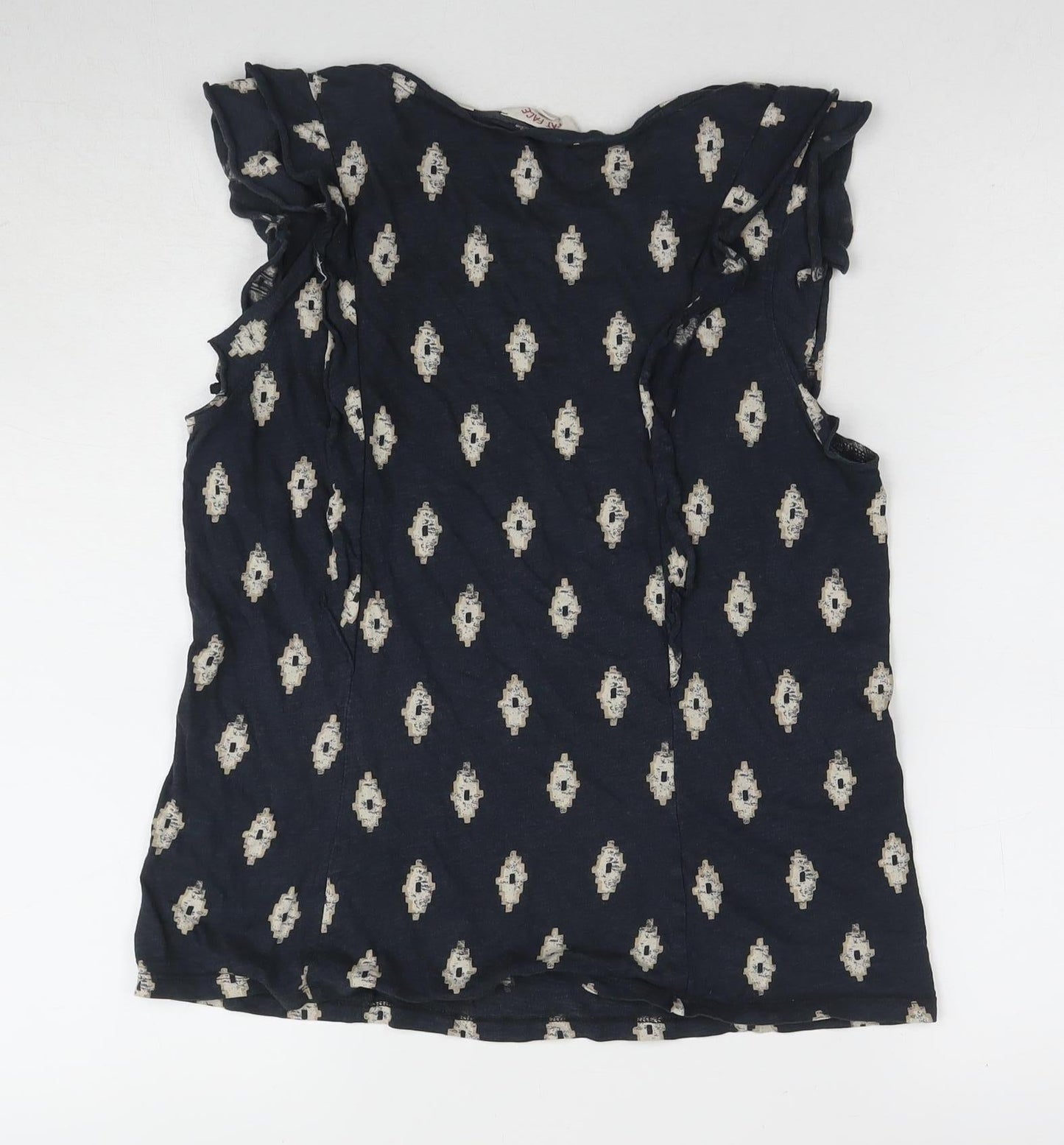 Womens UK Size 12 Fat Face Black Basic T-Shirt