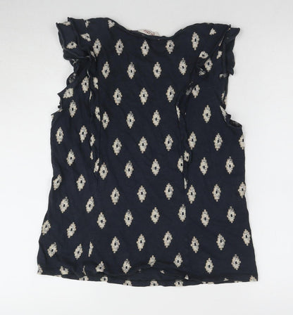 Womens UK Size 12 Fat Face Black Basic T-Shirt