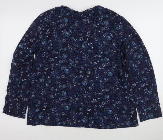 Damart Women's Blue Floral Button-Up Top 18