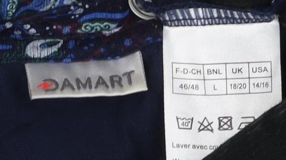 Damart Women's Blue Floral Button-Up Top 18