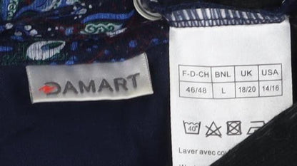 Damart Women's Blue Floral Button-Up Top 18