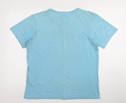 Crude NYC Men's Blue Graphic Print Medium T-Shirt