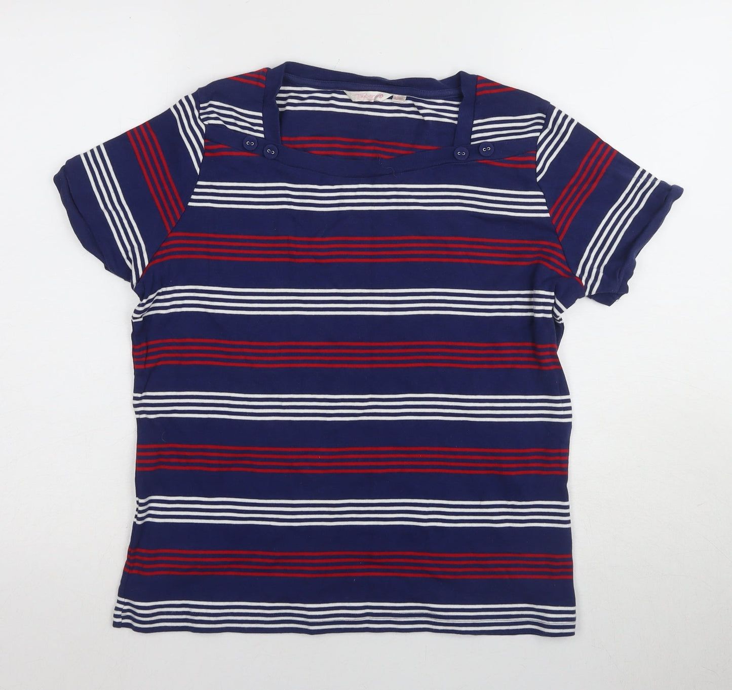 Texpery Women's Blue Striped T-Shirt L