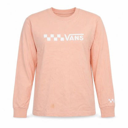 Front view of Vans Pink XS Long Sleeve unisex t-shirt