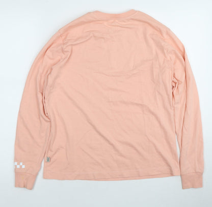Unisex Adults UK Size XS VANS Pink Basic T-Shirt