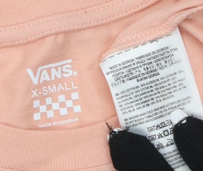 Unisex Adults UK Size XS VANS Pink Basic T-Shirt