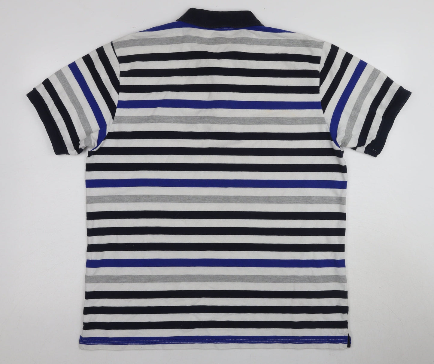 Everton Men's XL Multicoloured Striped Polo Shirt