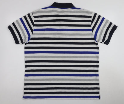 Everton Men's XL Multicoloured Striped Polo Shirt