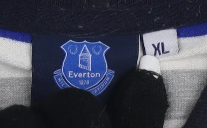 Everton Men's XL Multicoloured Striped Polo Shirt