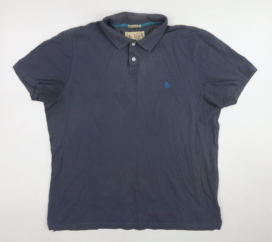 Original Penguin Men's Blue Slim Fit Polo Shirt L