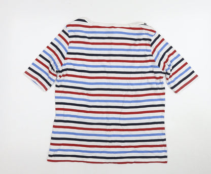 Womens UK Size L ISLE Multicoloured Basic T-Shirt