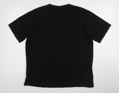 Nicce Men's Black Cotton Crew Neck T-Shirt - Large