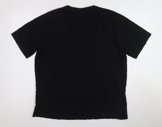 Nicce Men's Black Cotton Crew Neck T-Shirt - Large