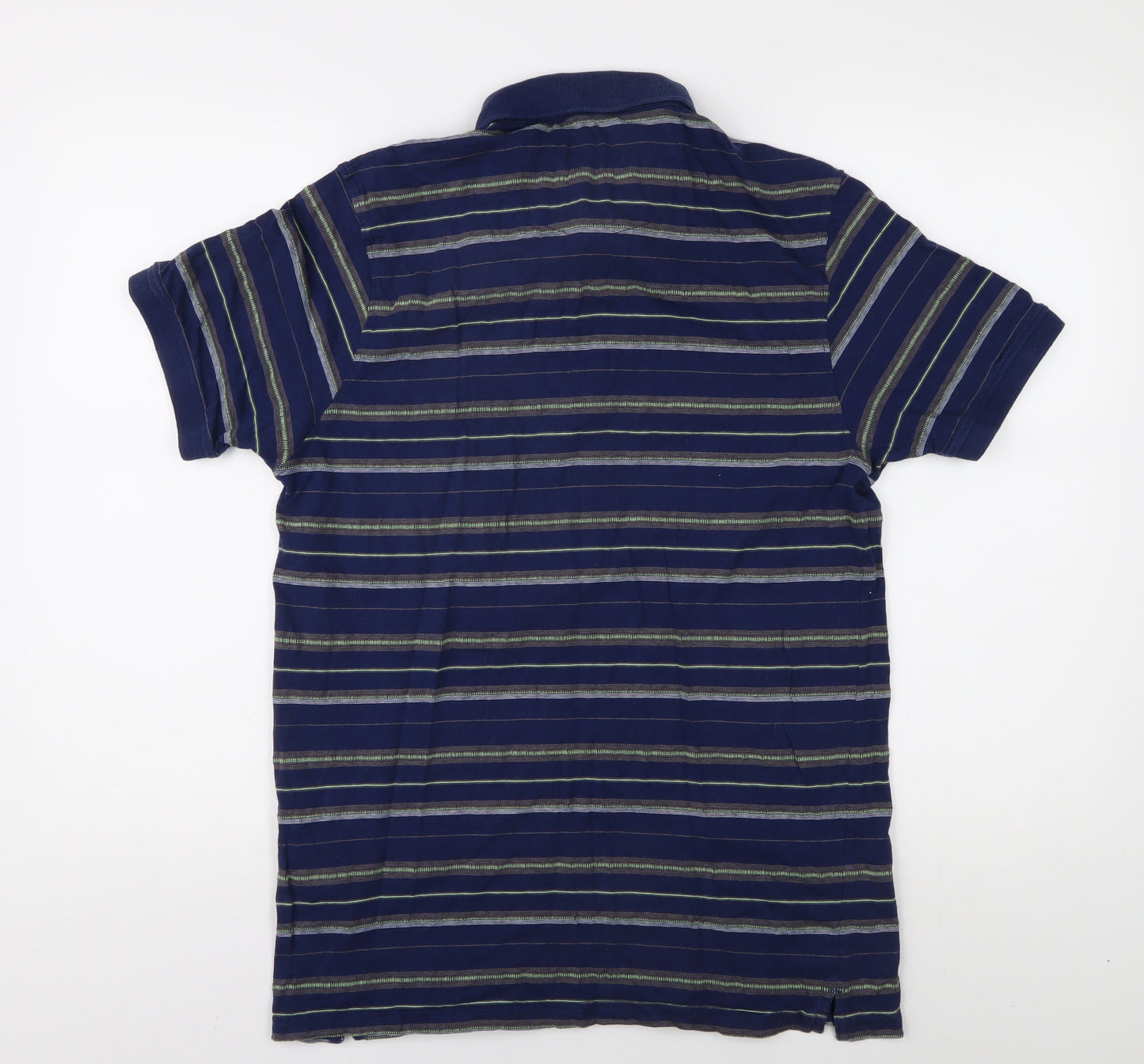 Peter Werth Men's Blue Striped Polo Shirt M