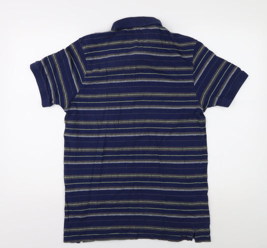 Peter Werth Men's Blue Striped Polo Shirt M