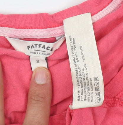 FatFace Women’s Pink Lace Accent T-Shirt Size 8
