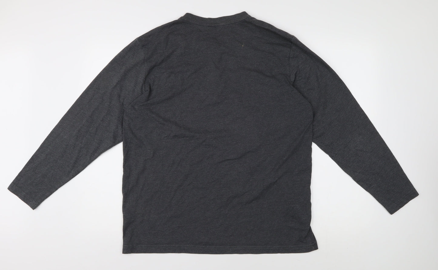 Cotton Traders Men's Grey Long Sleeve Polo L