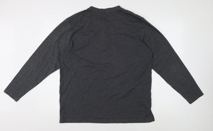 Cotton Traders Men's Grey Long Sleeve Polo L