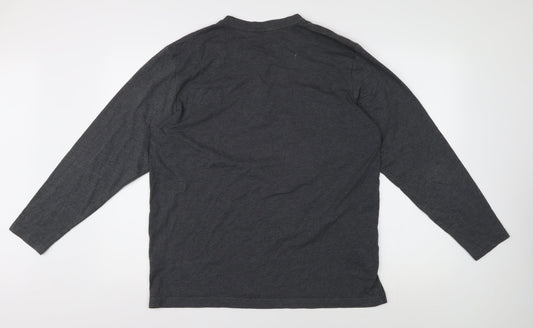 Cotton Traders Men's Grey Long Sleeve Polo L