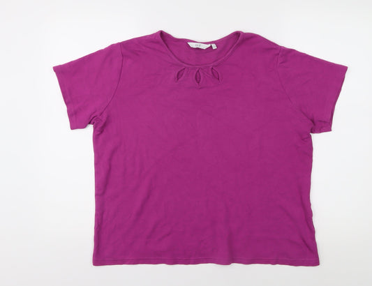 Isle Women's Purple Cotton T-Shirt, Size L - Casual Wear